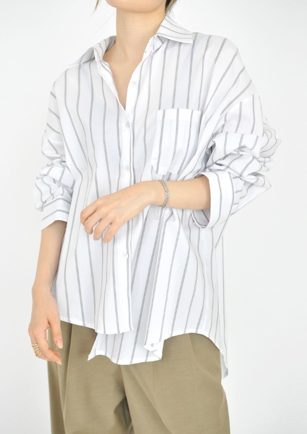 unbalanced stripe shirt(2color)